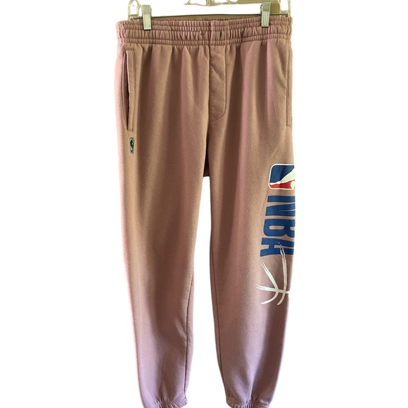 NBA Men’s sweatpants color rose pink side pockets size large - Picture 1 of 13